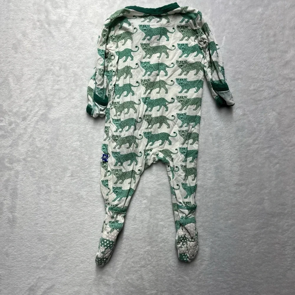 Kickee Pants Bamboo Footed Sleeper Baby 0-3M cheetah Animals